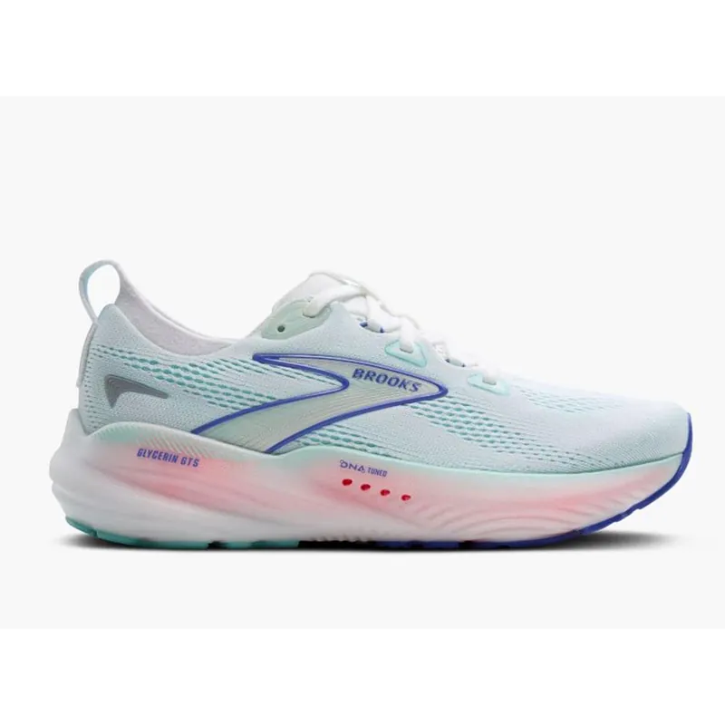 Heißes Angebot Brooks Glycerin GTS 22 Women white limpet shell amparo blue-- Gr.: 42