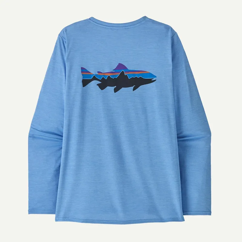 Preis Gesenkt Patagonia Women's Long-Sleeved Capilene® Cool Daily Graphic Shirt Abundant Blue X-Dye-- Gr.: M