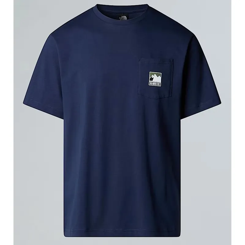 Günstig The North Face Mountain Logo relaxt geschnittenes Pocket T-Shirt für Herren summit navy-- Gr.: XL