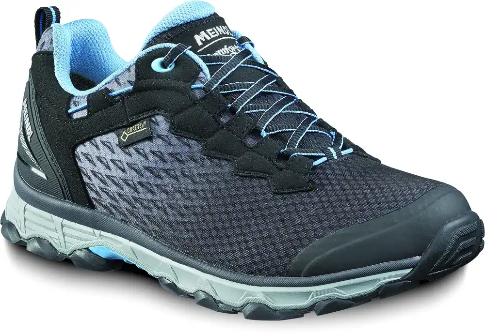 Günstig Meindl Activo Sport Lady GTX Damen Comfort Fit Wanderschuhe schwarz-azur