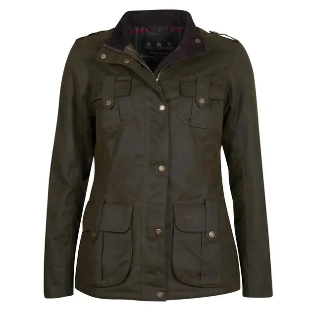 Expressversand Barbour Womens Winter Defence Wax Jacket Olive / Classic