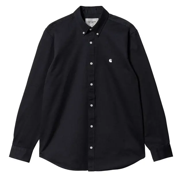 Carhartt WIP L/S Madison Shirt Dark Navy / White Sale