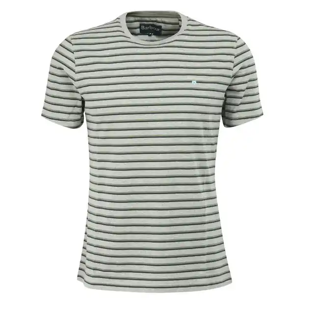 Barbour Ponte Striped T-Shirt Grey Marl Markenware