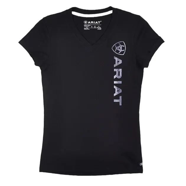 Ariat Womens Vertical Logo V T-Shirt Black Billig