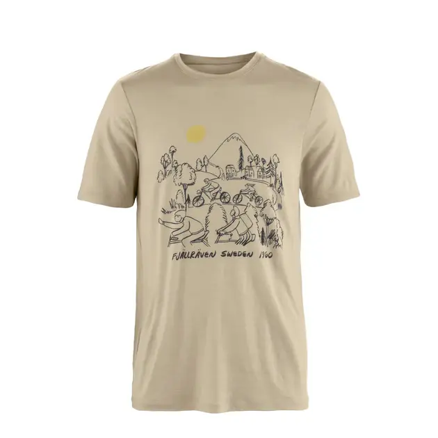 Fjällräven Hoja Lugnt Wool T-shirt Classic Fossil Meistverkauft
