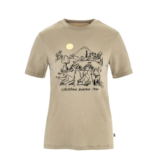 Fjällräven Hoja Fjällräven Womens Hoja Lugnt Wool T-shirt Classic Fossil Knallerangebot