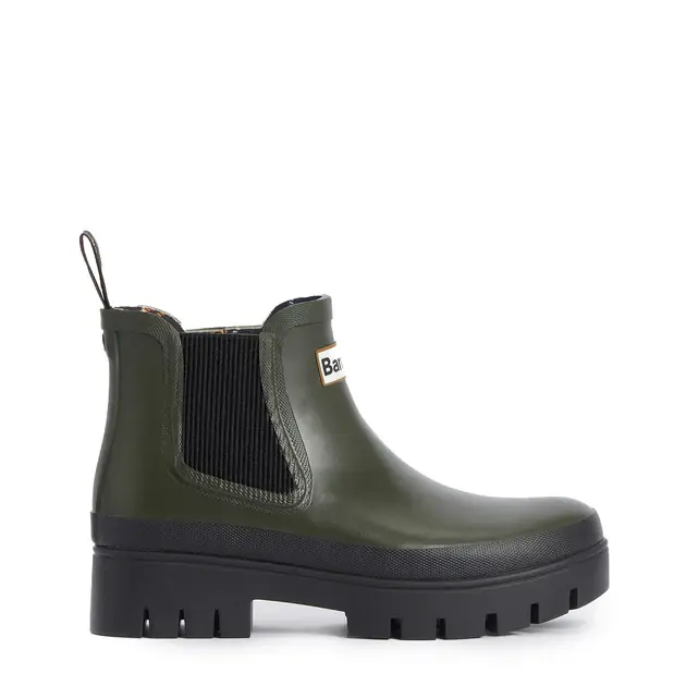 Rabatt Barbour Womens Halton Chelsea Welly Olive/Black
