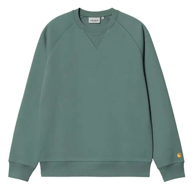 Schneller Versand Carhartt WIP Chase Sweat Silver Pine / Gold